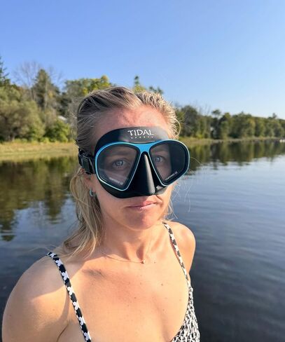 Tidal Mask Aluma Pro with Advanced Anti-Fog Technology - for Scuba Diving, Snorkeling, and Freediving. Low Volume Tempered Glass Lens. Anti Fog Scuba mask for Adults. in Kuwait