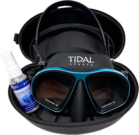 Tidal Mask Aluma Pro with Advanced Anti-Fog Technology - for Scuba Diving, Snorkeling, and Freediving. Low Volume Tempered Glass Lens. Anti Fog Scuba mask for Adults. in Kuwait
