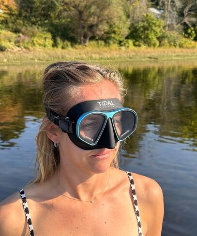 Tidal Mask Aluma Pro with Advanced Anti-Fog Technology - for Scuba Diving, Snorkeling, and Freediving. Low Volume Tempered Glass Lens. Anti Fog Scuba mask for Adults. in Kuwait