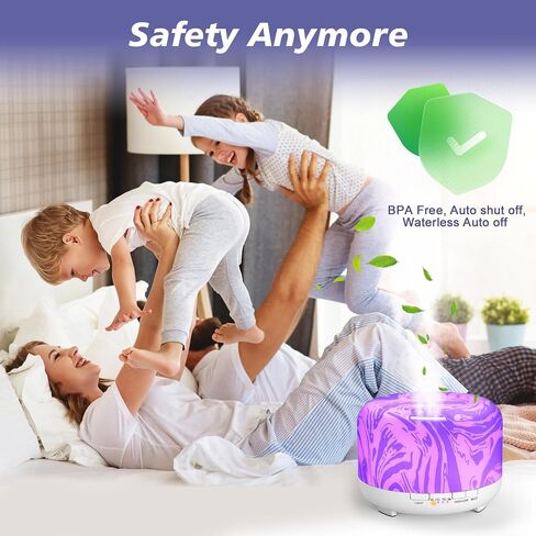 YIKUBEE Diffuser, 500ML Essential Oil Diffuser, Humidifiers for Bedroom Baby, Diffusers for Home, Aromatherapy Diffuser, Humidifier with Remote Control, Diffusers for Essential Oils in Saudi Arabia