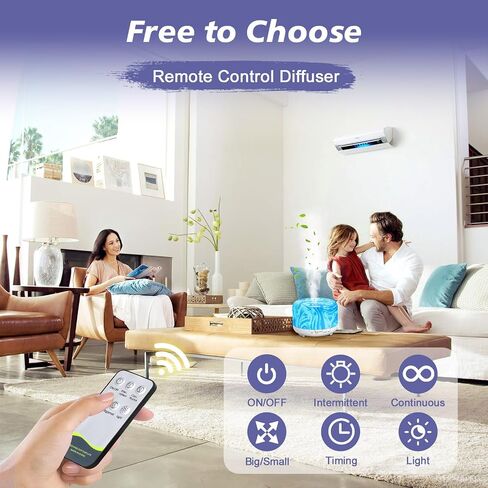 YIKUBEE Diffuser, 500ML Essential Oil Diffuser, Humidifiers for Bedroom Baby, Diffusers for Home, Aromatherapy Diffuser, Humidifier with Remote Control, Diffusers for Essential Oils in Saudi Arabia