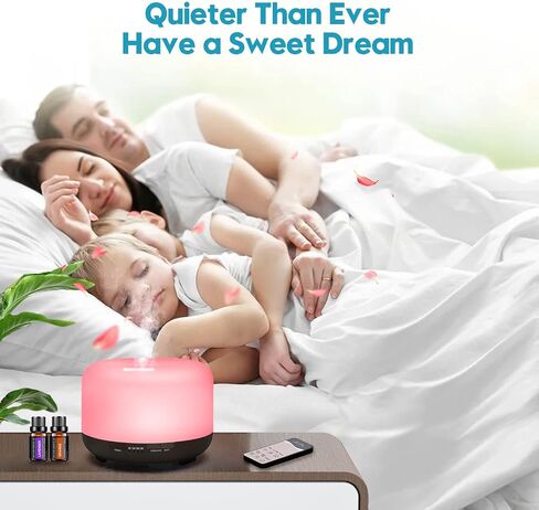 YIKUBEE Diffuser, 500ML Essential Oil Diffuser, Humidifiers for Bedroom Baby, Diffusers for Home, Aromatherapy Diffuser, Humidifier with Remote Control, Diffusers for Essential Oils in Saudi Arabia