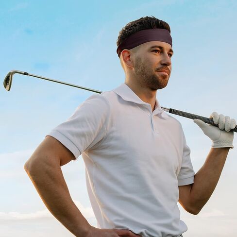 5 Pcs Sports Headbands for Men Running Headband Moisture Wicking Workout Headband for Running Cycling Basketball Yoga Fitness Elastic Unisex Hair Band in Saudi Arabia