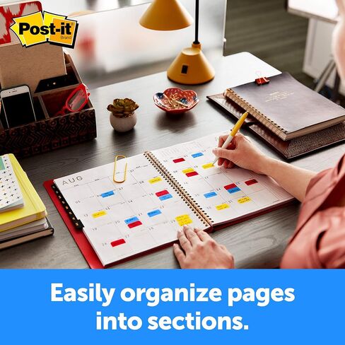 Post-it Tabs, 1 inch Solid, Red, Yellow, Blue, 12 Tabs/Color, 36 Tabs/On-the-Go Dispenser (686-RYBT) in Saudi Arabia