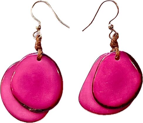 Lightweight Boho Earrings for Women | Tagua Nut, Surgical Stainless Steel, Drop Dangle Earrings | Eco-Friendly in Kuwait