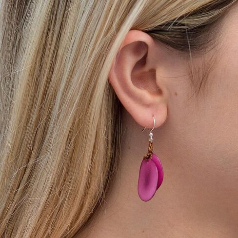 Lightweight Boho Earrings for Women | Tagua Nut, Surgical Stainless Steel, Drop Dangle Earrings | Eco-Friendly in Kuwait
