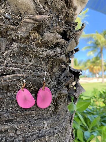 Lightweight Boho Earrings for Women | Tagua Nut, Surgical Stainless Steel, Drop Dangle Earrings | Eco-Friendly in Kuwait