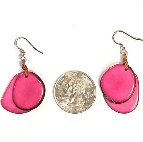 Lightweight Boho Earrings for Women | Tagua Nut, Surgical Stainless Steel, Drop Dangle Earrings | Eco-Friendly in Kuwait