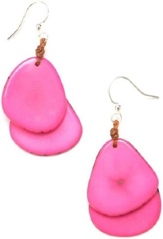 Lightweight Boho Earrings for Women | Tagua Nut, Surgical Stainless Steel, Drop Dangle Earrings | Eco-Friendly in Kuwait