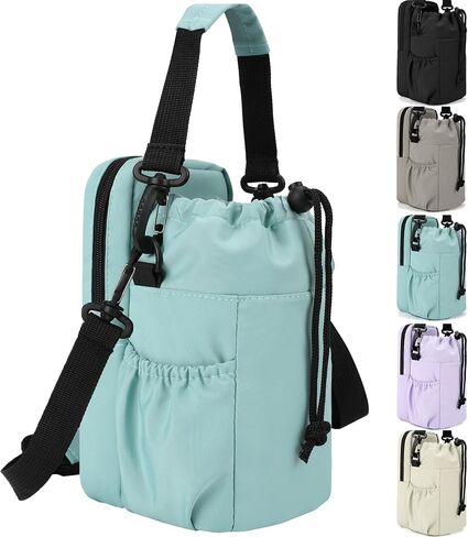 Water Bottle Holder with Strap, 32/40oz Insulation Water Bottle Carrier Bag with Phone Pocket, Water Bottle Sling Bag Crossbody Water Bottle Holder for Hiking Walking in Saudi Arabia