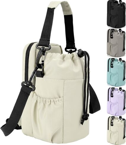Water Bottle Holder with Strap, 32/40oz Insulation Water Bottle Carrier Bag with Phone Pocket, Water Bottle Sling Bag Crossbody Water Bottle Holder for Hiking Walking in Saudi Arabia