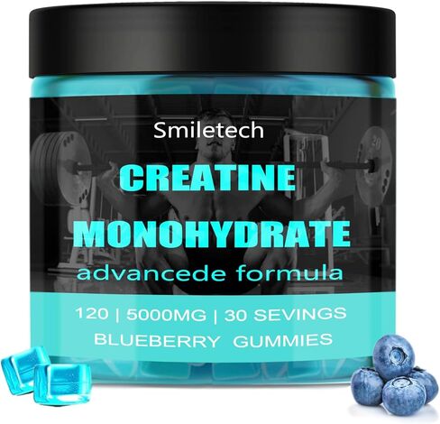 5g of Creatine Monohydrate,Creatine Gummy for Men & Women,Muscle Strength,Energy Boost,Pre-Workout Supplement,120 Gummies in Saudi Arabia