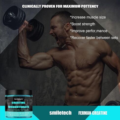 5g of Creatine Monohydrate,Creatine Gummy for Men & Women,Muscle Strength,Energy Boost,Pre-Workout Supplement,120 Gummies in Saudi Arabia