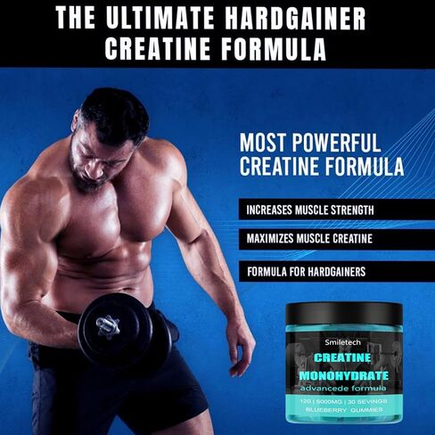5g of Creatine Monohydrate,Creatine Gummy for Men & Women,Muscle Strength,Energy Boost,Pre-Workout Supplement,120 Gummies in Saudi Arabia