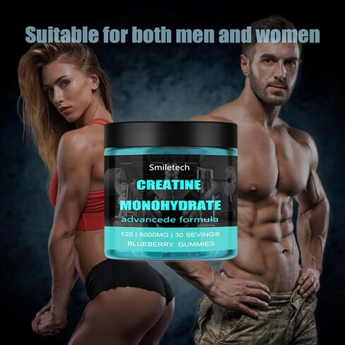 5g of Creatine Monohydrate,Creatine Gummy for Men & Women,Muscle Strength,Energy Boost,Pre-Workout Supplement,120 Gummies in Saudi Arabia