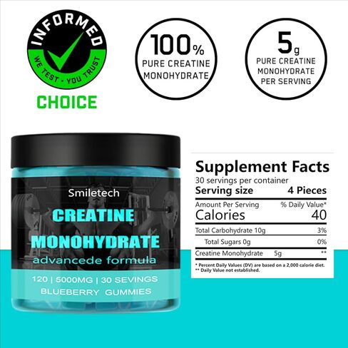 5g of Creatine Monohydrate,Creatine Gummy for Men & Women,Muscle Strength,Energy Boost,Pre-Workout Supplement,120 Gummies in Saudi Arabia