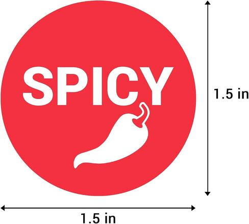 Mild Labels Stickers - 1.5" Yellow Round Circle Dot Food Meal Choice Label Stickers for Restaurant Deli Grocery Store Food Packaging Food Truck, Strong Adhesive & Easy Peel (1200 Labels on Sheet) in Saudi Arabia