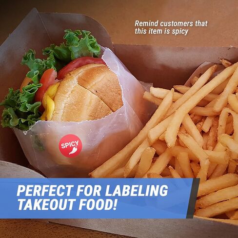 Mild Labels Stickers - 1.5" Yellow Round Circle Dot Food Meal Choice Label Stickers for Restaurant Deli Grocery Store Food Packaging Food Truck, Strong Adhesive & Easy Peel (1200 Labels on Sheet) in Saudi Arabia