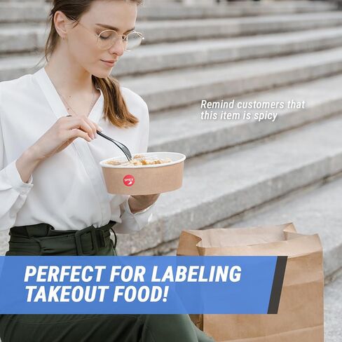 Mild Labels Stickers - 1.5" Yellow Round Circle Dot Food Meal Choice Label Stickers for Restaurant Deli Grocery Store Food Packaging Food Truck, Strong Adhesive & Easy Peel (1200 Labels on Sheet) in Saudi Arabia