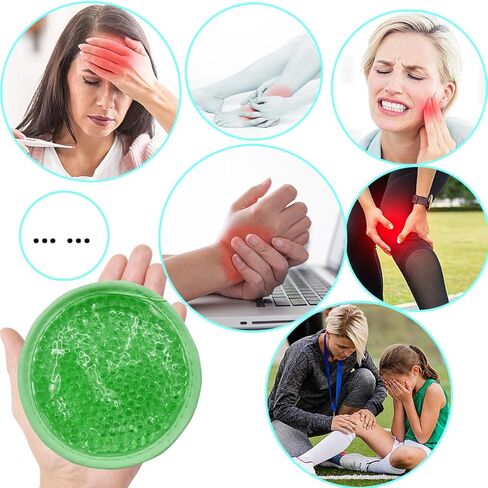 حزمة جل الثلج، عبوة ساخنة وباردة قابلة لإعادة الاستخدام للإصابات، وتخفيف الألم، وأسنان الحكمة، والإسعافات الأولية، والرقبة، والرأس، والذراعين، والساقين، 4 عبوات (أخضر) in Kuwait