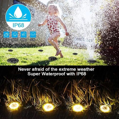 Solar Powered Ground lights 12 Pack,Waterproof LED Solar Lights Outdoor Solar Disk Lights Decorative,Solar Garden Lights for Landscape Pathway Patio Yard Walkway Path Lawn Driveway Lighting Warm White in Saudi Arabia