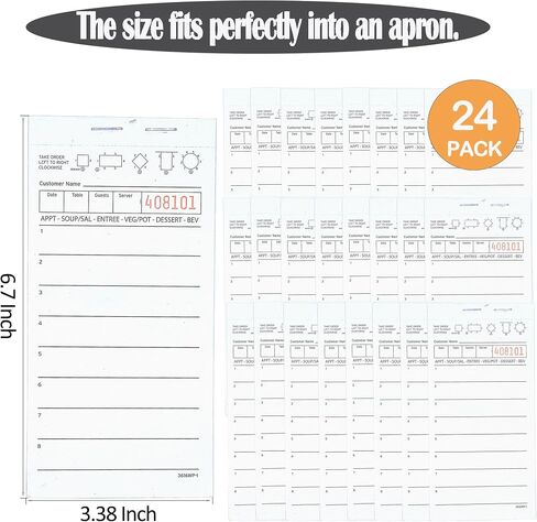Guest Checks Server Note Pads 6 Pack 300 Orders, White Guest Check Pads for Servers, Waitress Notepad for Restaurant Business in Saudi Arabia