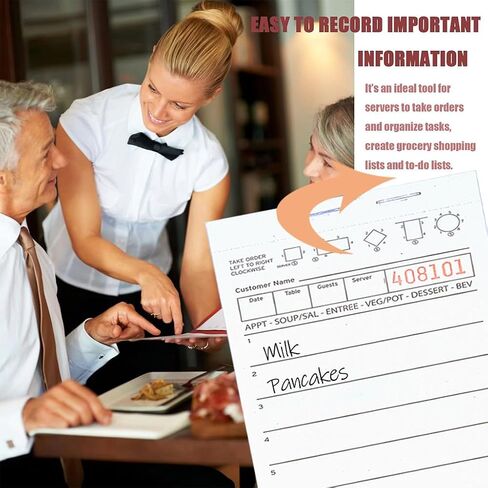 Guest Checks Server Note Pads 6 Pack 300 Orders, White Guest Check Pads for Servers, Waitress Notepad for Restaurant Business in Saudi Arabia