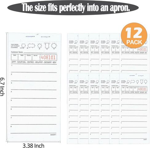 Guest Checks Server Note Pads 6 Pack 300 Orders, White Guest Check Pads for Servers, Waitress Notepad for Restaurant Business in Saudi Arabia