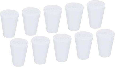 YOKIVE 10Pcs Silicone Rubber Stoppers, Tapered Plugs with High-Temperature Resistance | Protect Hole, Great for Lab Industry (White, 8mm to 13mm) in Saudi Arabia