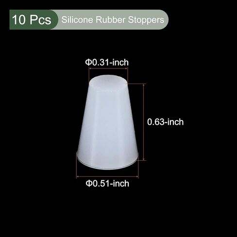 YOKIVE 10Pcs Silicone Rubber Stoppers, Tapered Plugs with High-Temperature Resistance | Protect Hole, Great for Lab Industry (White, 8mm to 13mm) in Saudi Arabia