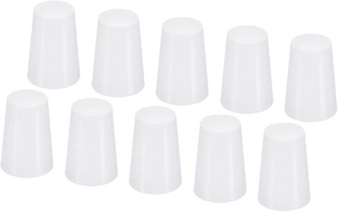 YOKIVE 10Pcs Silicone Rubber Stoppers, Tapered Plugs with High-Temperature Resistance | Protect Hole, Great for Lab Industry (White, 8mm to 13mm) in Saudi Arabia
