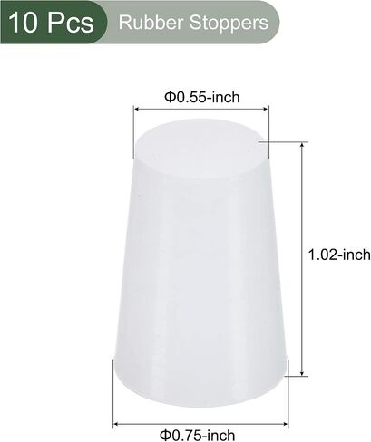 YOKIVE 10Pcs Silicone Rubber Stoppers, Tapered Plugs with High-Temperature Resistance | Protect Hole, Great for Lab Industry (White, 8mm to 13mm) in Saudi Arabia