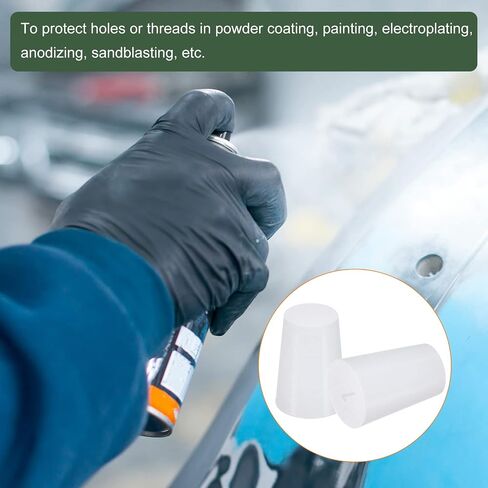 YOKIVE 10Pcs Silicone Rubber Stoppers, Tapered Plugs with High-Temperature Resistance | Protect Hole, Great for Lab Industry (White, 8mm to 13mm) in Saudi Arabia