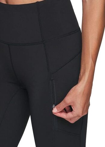 RBX Fleece Lined Leggings for Women, Full Length Outdoor Fleece Legging with Zipper Pockets for Running, Hiking in Kuwait