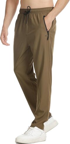 Surenow Men's Athletic Running Sweatpants Lightweight Stretch Jogger Track Pants Tapered Workout Gym Pants with Zipper Pocket in Saudi Arabia