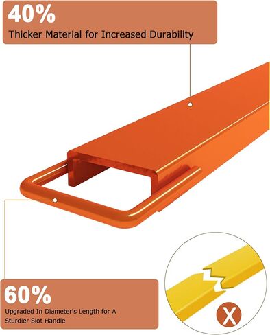امتداد شوكة البليت، [عرض 6.5 بوصة، طول 84 بوصة] [4600 رطل كحد أقصى] امتدادات البليت الفولاذية شديدة التحمل لشاحنة الرافعة الشوكية - برتقالي in Kuwait