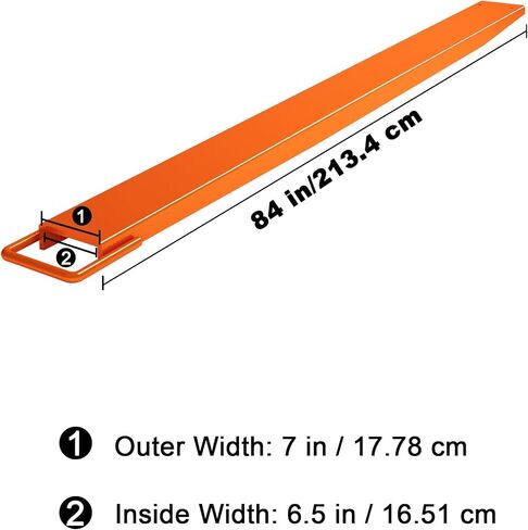 امتداد شوكة البليت، [عرض 6.5 بوصة، طول 84 بوصة] [4600 رطل كحد أقصى] امتدادات البليت الفولاذية شديدة التحمل لشاحنة الرافعة الشوكية - برتقالي in Kuwait