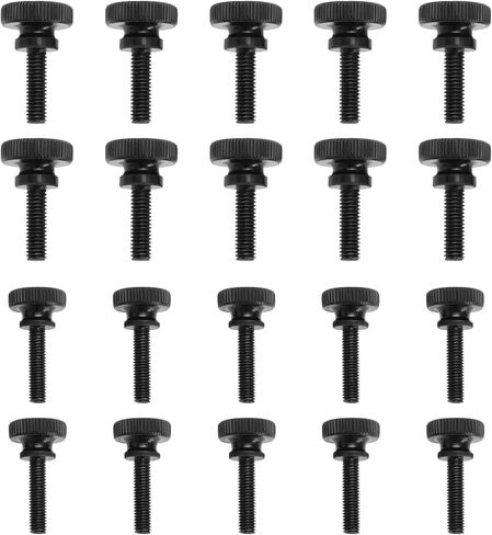 Create idea 20Pcs Knurled Thumb Screws M5x20mm/M6x20mm Thumb Screws Black Carbon Steel Knurled Screws for Mechanical Appliances Instrumentation Household Appliances in Saudi Arabia