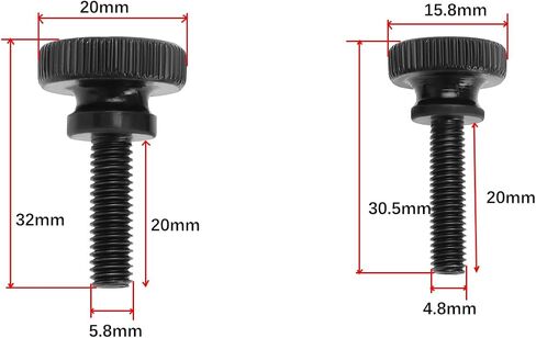 Create idea 20Pcs Knurled Thumb Screws M5x20mm/M6x20mm Thumb Screws Black Carbon Steel Knurled Screws for Mechanical Appliances Instrumentation Household Appliances in Saudi Arabia