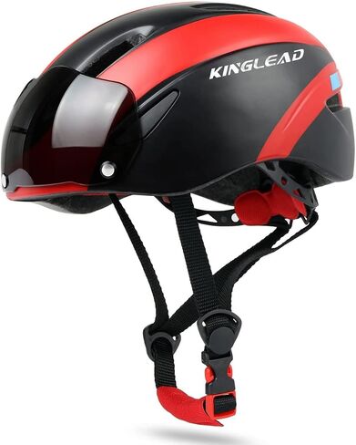 Bike Helmet,KINGLEAD Safety Bike Helmet Adult Men Bike Helmet Adult Women Bicycle Helmet with Light and Adjustable dial &Removable Visor in Saudi Arabia