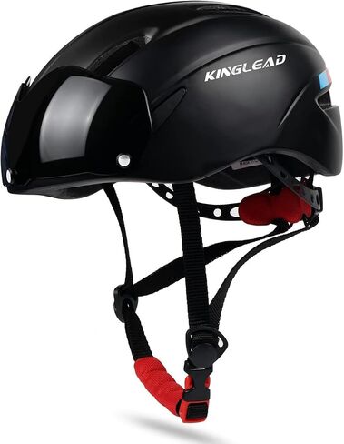 Bike Helmet,KINGLEAD Safety Bike Helmet Adult Men Bike Helmet Adult Women Bicycle Helmet with Light and Adjustable dial &Removable Visor in Saudi Arabia