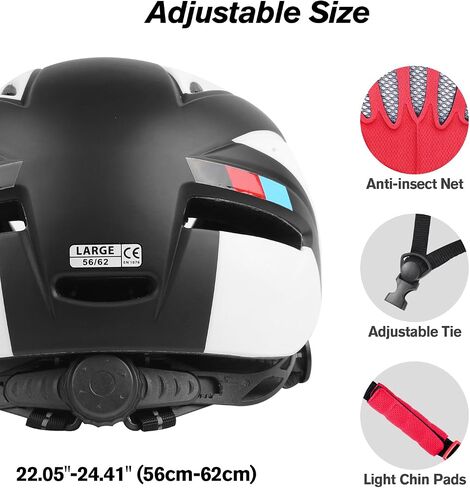 Bike Helmet,KINGLEAD Safety Bike Helmet Adult Men Bike Helmet Adult Women Bicycle Helmet with Light and Adjustable dial &Removable Visor in Saudi Arabia