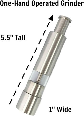 Black Pepper Grinder or Himalayan Salt Grinder, buy Set or Singles, Grind Gourmet Original Pump & Grind Pepper Grinder, Spice Grinder, Pepper Mill, Modern Push Button Salt And Pepper Grinders in Kuwait