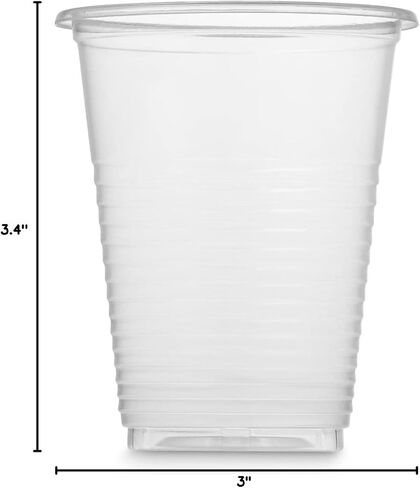 Munfix 500 Pack 7 Oz Clear Plastic Cups, Disposable Drinking Cups, Plastic Party Cups, Transparent Plastic Cups Bulk for Birthday Parties, Picnics, Ceremonies, and All Events in Kuwait