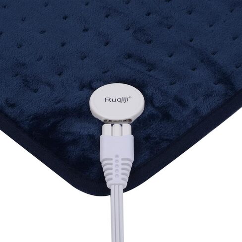 Ruqiji 17''x33'' XXXL King Size Heating Pad with 120 Minutes Auto Shut Off&6 Temperature Settings, Flannel Electric Heating Pad/Pain Relief for Back/Neck/Shoulders/Menstrual Pain/Leg Cramp (Dark Blue) in Saudi Arabia