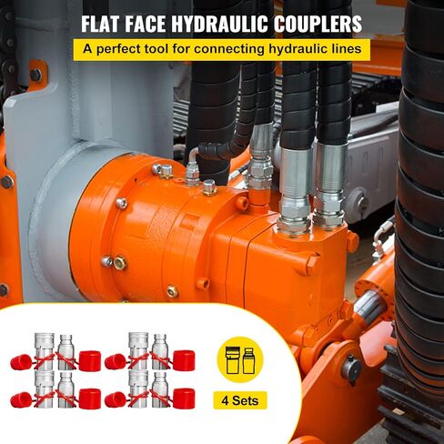 Bestauto 3/4NPT Hydraulic Quick Connect 3/4body Hydraulic Coupler 20.7MPa Hydraulic Coupling Quick Connect 106L/min Hydraulic Quick Coupler (ISO 16028) in Kuwait