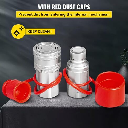 Bestauto 3/4NPT Hydraulic Quick Connect 3/4body Hydraulic Coupler 20.7MPa Hydraulic Coupling Quick Connect 106L/min Hydraulic Quick Coupler (ISO 16028) in Kuwait