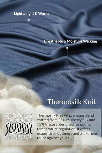Men's Thermosilk Long Underwear Set, Baselayer Top/Pants, Ultra-light, Skin-friendly & Breathable in Saudi Arabia