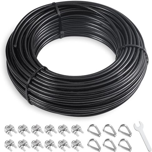 كابل بديل SERTT لآلة كابل البكرة، كابل بكرة لصالة الألعاب الرياضية المنزلية DIY، طول حبل السلك 32.8/65.6/98.4 قدم لنظام بكرة رفع الأثقال، كابل فولاذي لصالة الألعاب الرياضية، سميك 5 مم، مطلي بمادة TPU in Saudi Arabia