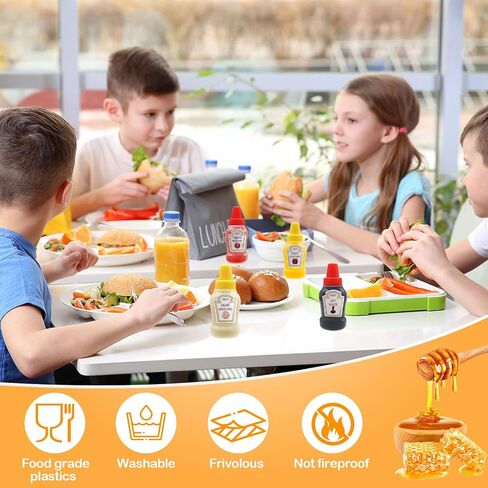 Mini Ketchup Bottles 12pcs 25ml Condiment Squeeze Bottle Plastic Sauce Salad Dressing Container Empty Tomato Ketchup Mustard Syrup Dispenser for Kids Bento Box Adult Office Picnic Honey Jars Container in Saudi Arabia